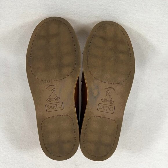 Franco Sarto Tremont Espadrille Tassel Leather Loafer Tan Preppy Modern Bold 9 - Picture 8 of 8